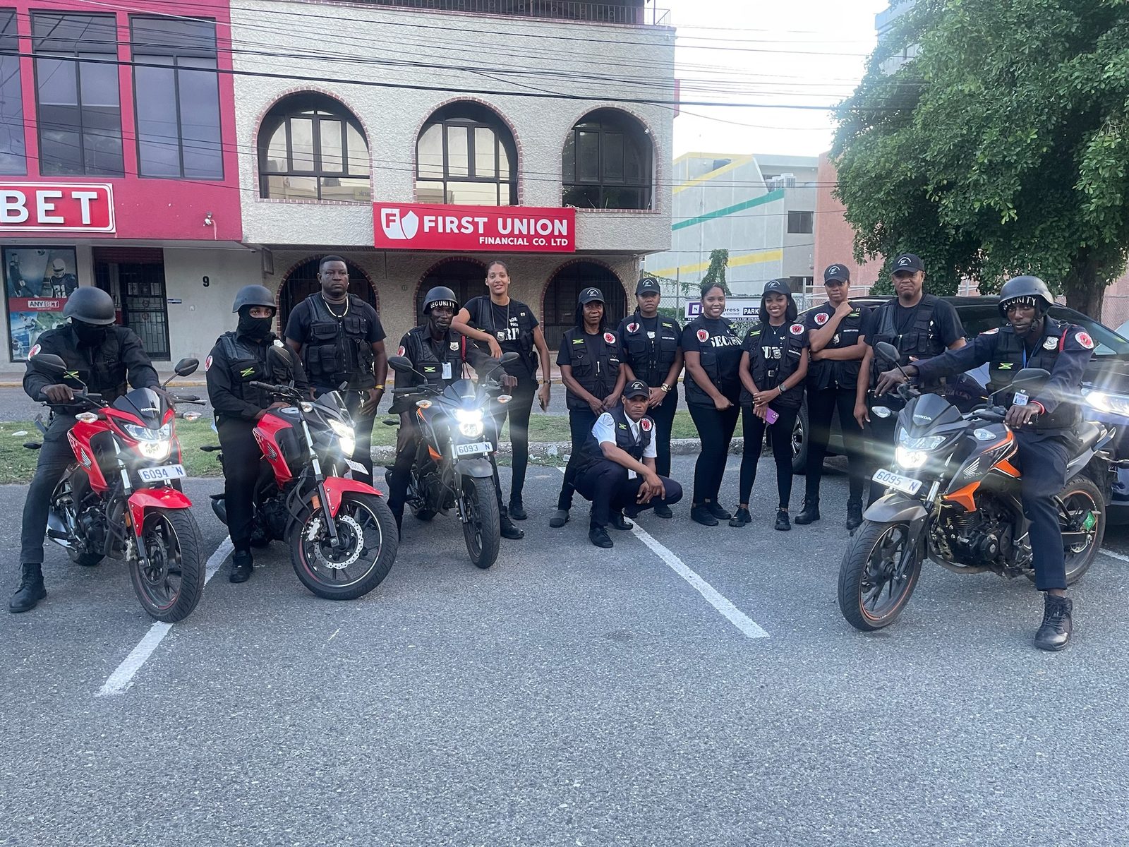 Border Patrol Security response unit deployed outside a financial institution