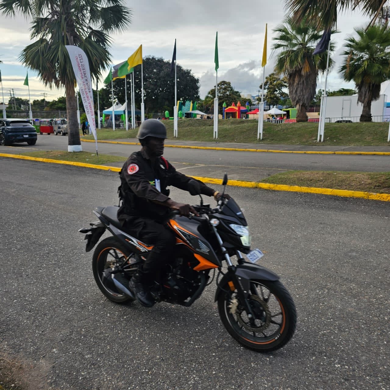 Mobile patrol officer at an outdoor event venue