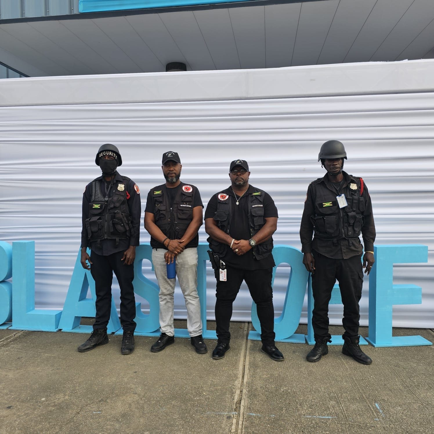 Armed response officers in protective equipment